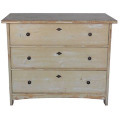 Antique Painted White Swedish Chest of Drawers