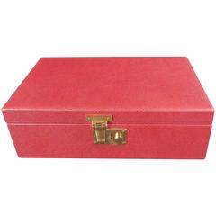 Exquisite Tanner Krolle Red Leather Jewelry Case Box London, England