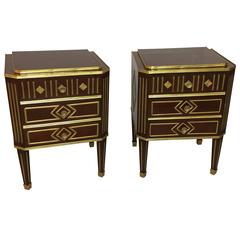 Vintage Pair of Russian Neoclassical Style Commodes or Nightstands