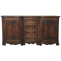 19th Century Shallow French Louis XIV Oak Buffet