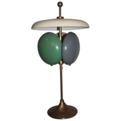 Midcentury Table Lamp Metal Lacquered 1950s Italian Design Multi-Color