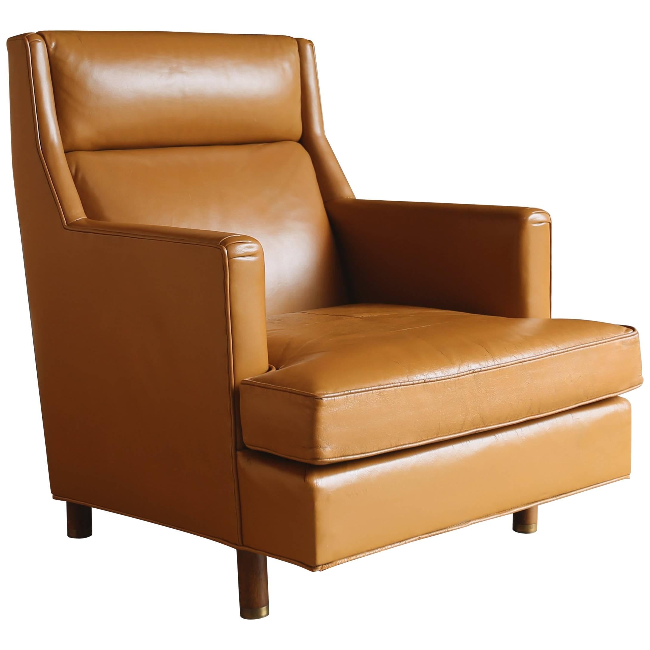 Leather Lounge Chair by Edward Wormley for Dunbar