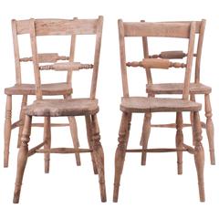 Four Wooden Farm Chairs