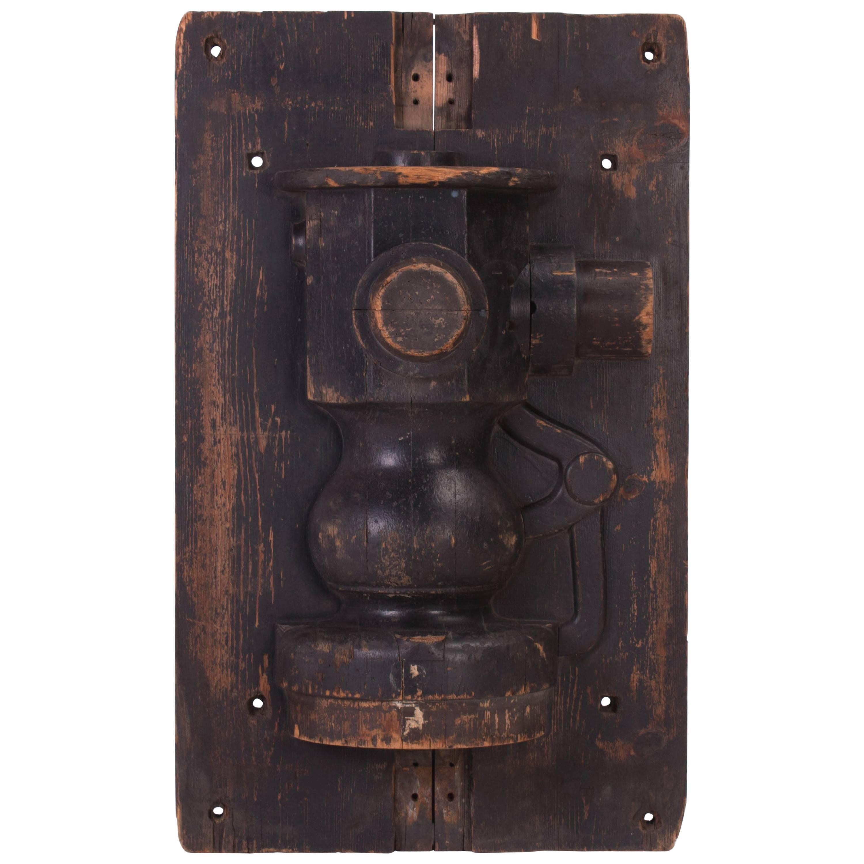 Industrial Wooden Mold Hanging Wall Art Piece For Sale