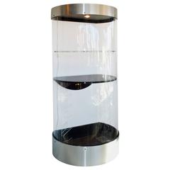 Space Age Acrylic and Stainless Cylindrical Tower Bar 8