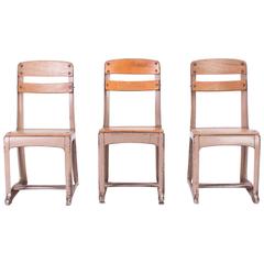 Three Industrial Mid-Century Children's School Chairs 4