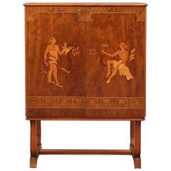 Swedish Grace Inlaid Cabinet by Mjölby Intarsia, circa 1940 10