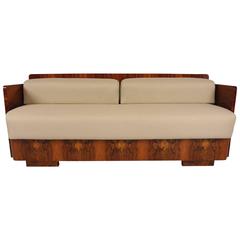 Antique French Art Deco Style Sofa Bed