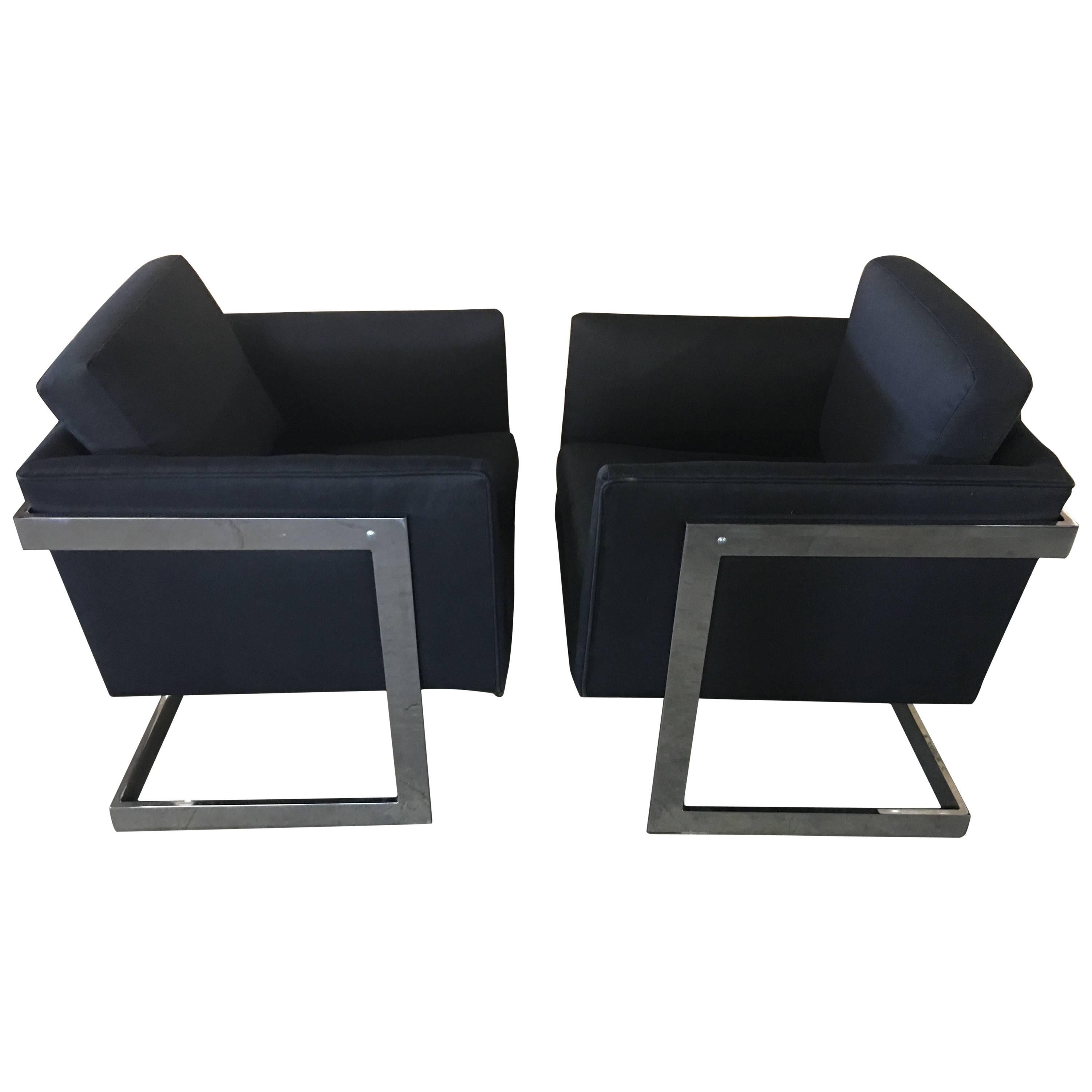 Milo Baughman Cantilever Club Chairs For Sale