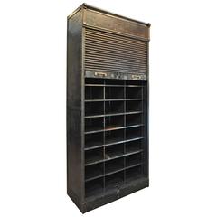 Industrial Strafor Sliding Door Iron and Brass Cabinet 12