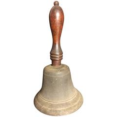 Fine Japanese Antique Cast Bronze Hand Bell Rings Beautifully When Struck