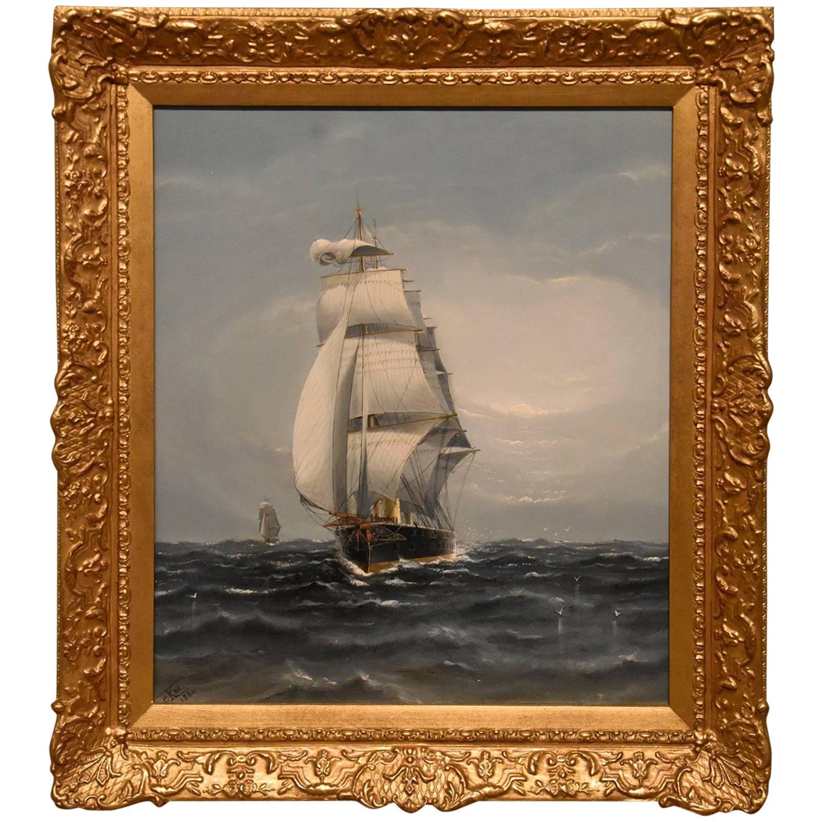 "Raising the Topsails" by Charles Miller For Sale