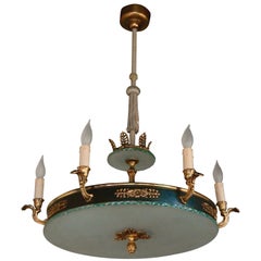 Gustavian Style "Plafond" Hanging Fixture by Bohlmarks, Stockholm, circa 1940