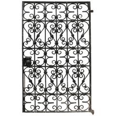 Black Wrought Iron Pedestrian Gate, circa 1900 10