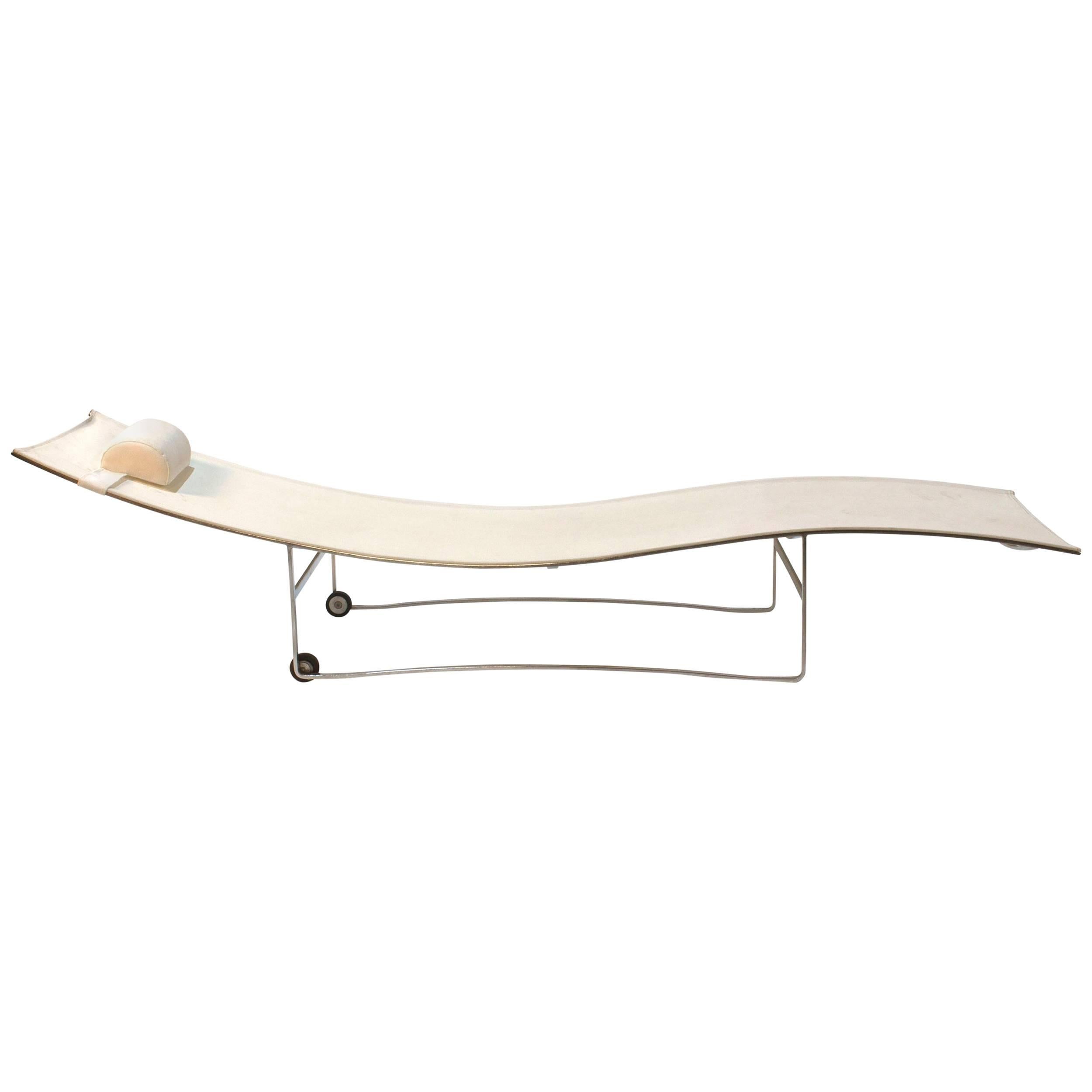 White Flexy Outdoor Pool Lounger Sun Chair by Royal Botania For Sale