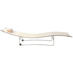 White Flexy Outdoor Pool Lounger Sun Chair by Royal Botania