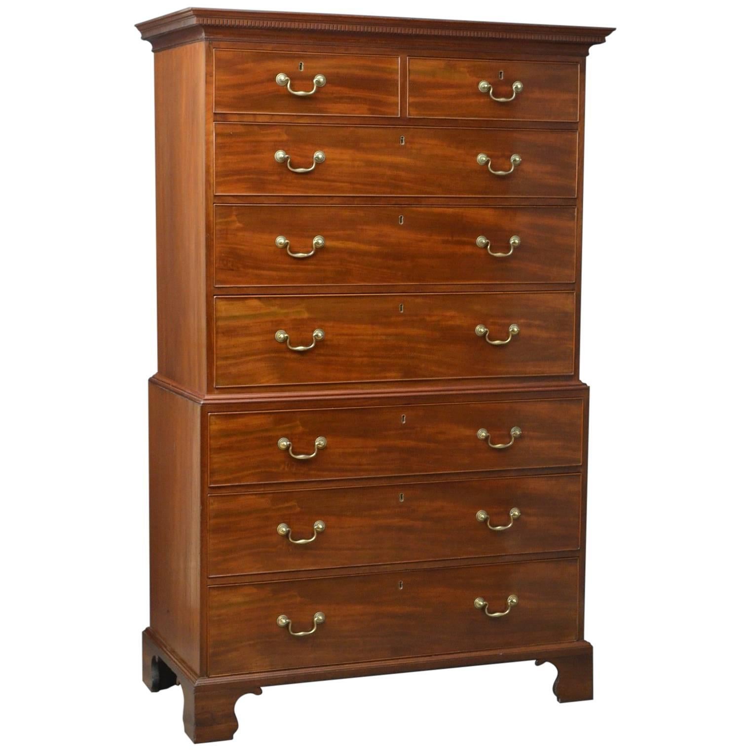 Georgian Mahogany Chest on Chest