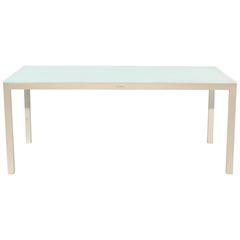 White Frosted Glass Taboela 210 Outdoor Dining Table by Royal Botania