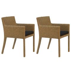 Pair of Abondo 53 Outdoor Dining Armchairs with Cushion by Royal Botania
