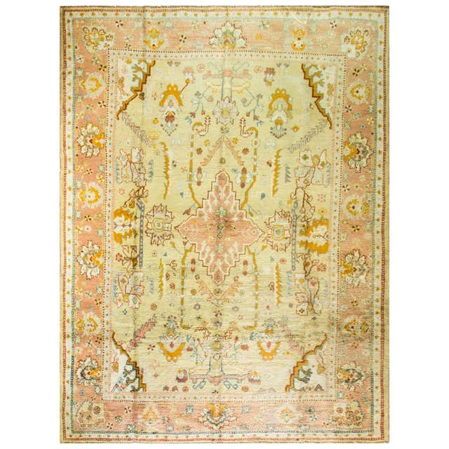 Antique Turkish Oushak Rug - 13' x 14' For Sale at 1stDibs