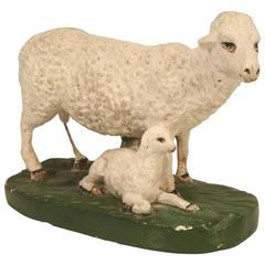 Vintage Sheep with Lamb American Chaulkware