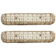 Pair of Italian Art Deco Hand Beaded Glass and Crystal Wall Sconces 1
