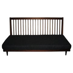 George Nakashima Settee with Charcoal Silk Cushion