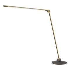 Thin Model-T Contemporary 1/2 Brass Desk or Task Led Lamp with Cast Iron Base 7