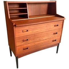 Danish Modern Teak Secretaire Desk or Chest of Drawers by Arne Hovmand Olsen