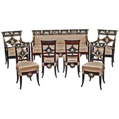 Danhauser Vienna Biedermeier Parlor Set Four Chairs Two Armchairs Settee 1815 6