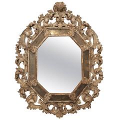 Early 18th Century, Italian Foliate Carved Mirror