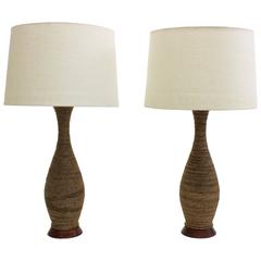 Pair of Vintage Rope Table Lamps 7