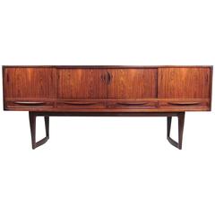 Danish Modern Rosewood Credenza with Sled Legs 5