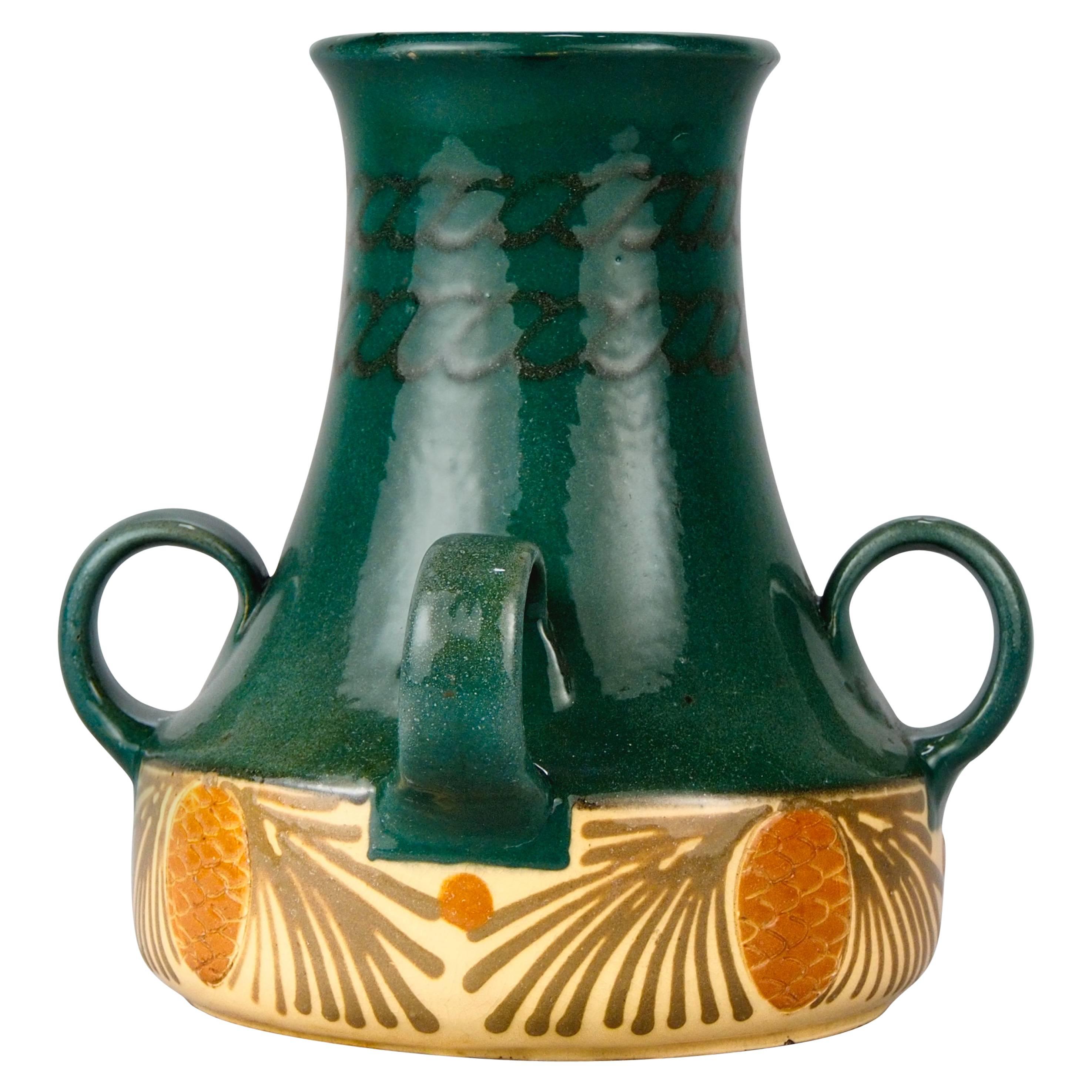 Signed Elchinger et Fils Art Nouveau Ceramic Vase