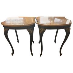 Pair of Marble and Iron Side Tables in the Style of Edgar Brandt 8