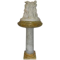Pietro Piraino Italian Marble Carving on Pedestal, Art Deco 3