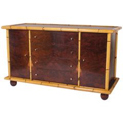 Handsome Mid-Century Sideboard with a Bamboo Frame