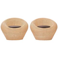 Pair of Isamu Kenmochi Rattan Chairs