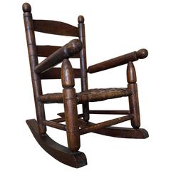 Basket Weave Country Childs Rocking Chair 11