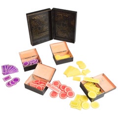 Used Tole Games Box and Counters for Boston Russe