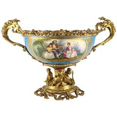19th Century Sevres Style Porcelain and Gilt Bronze Centerpiece 7