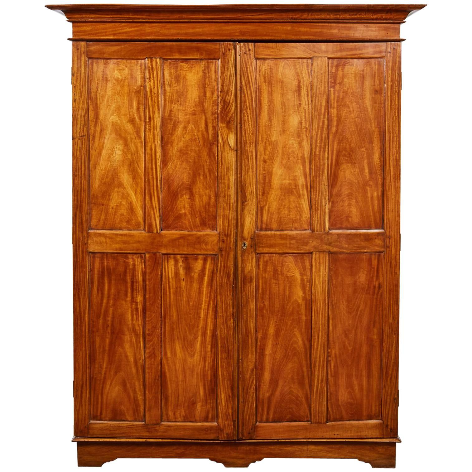 19th Century Two-Door Simple Satinwood Cabinet