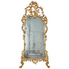 Mid-18th Century Italian Giltwood Pier Rococo Mirror