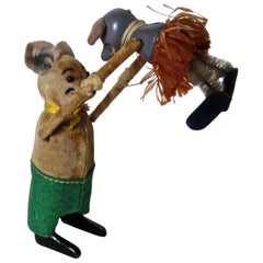 Vintage Schuco Clockwork "Dancing Bear with Baby Mouse", German, circa 1940