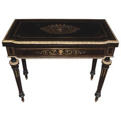 Vintage French Empire Style Ebony Card Games Table