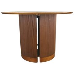 Unusual Cylinder Base Round Expandable Dining Table for Lane Furniture
