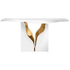 Large European Modern Boca Do Lobo Brass and Stainless Steel Lapiaz Console 11
