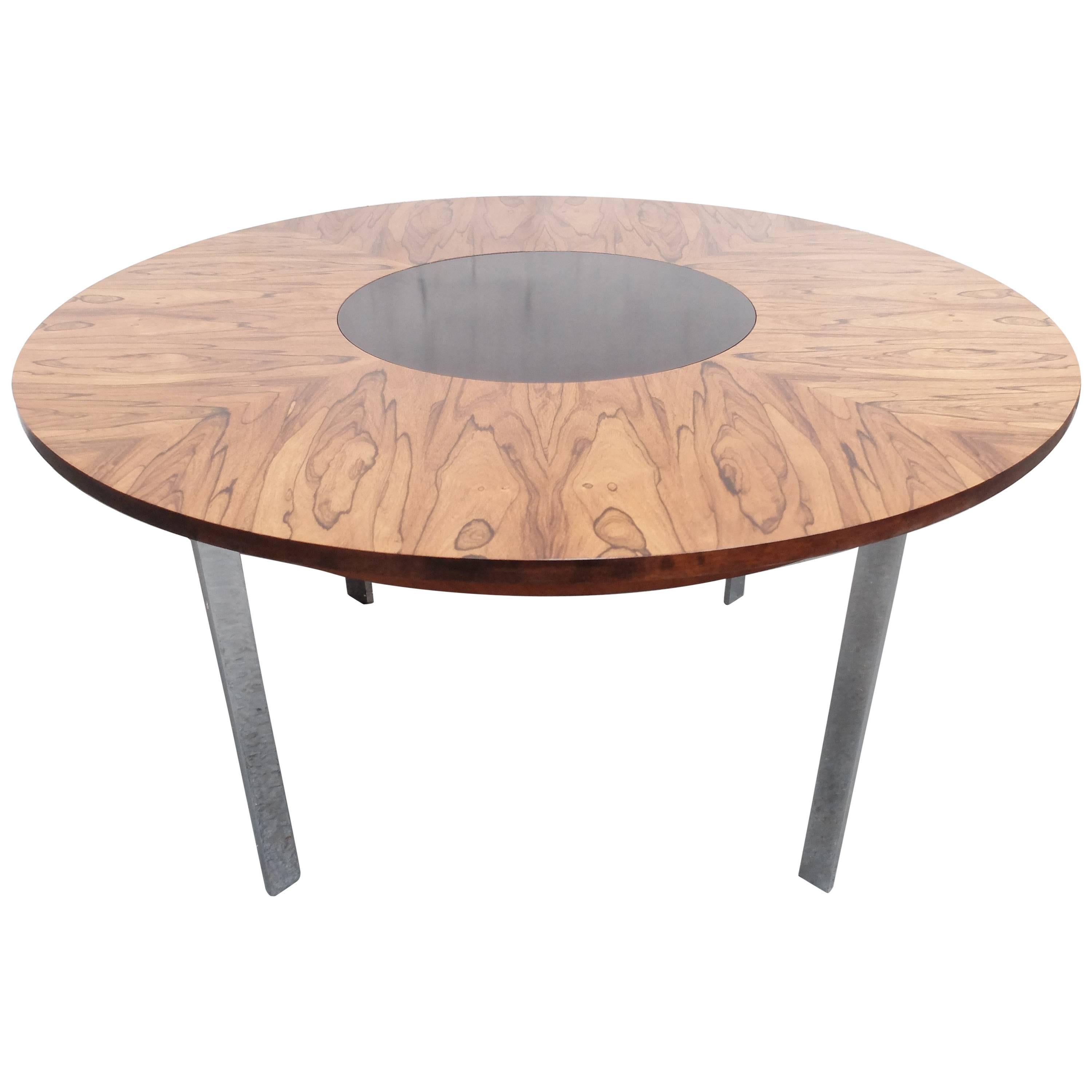 Midcentury Circular Rosewood Dining Table by Merrow Associates For Sale