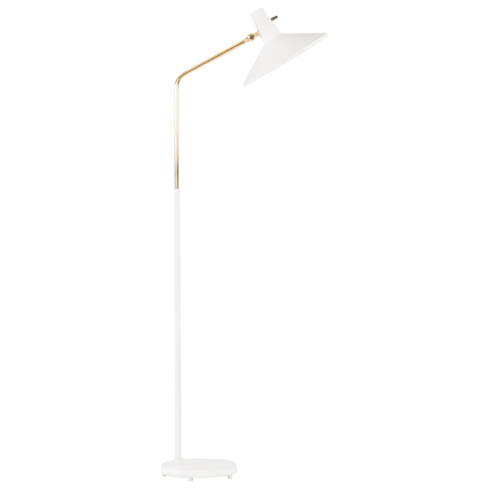 White Lacquer Floor Lamp by Bertil Brisborg