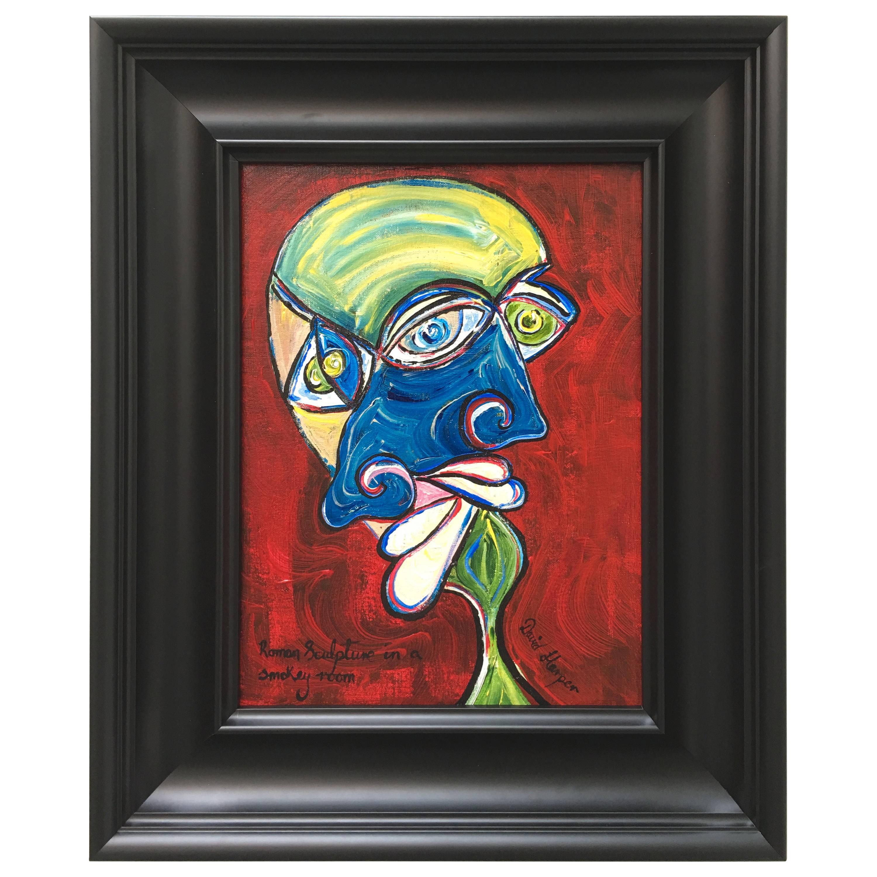 Roman Sculpture in a Smokey Room. Original by David Harper For Sale
